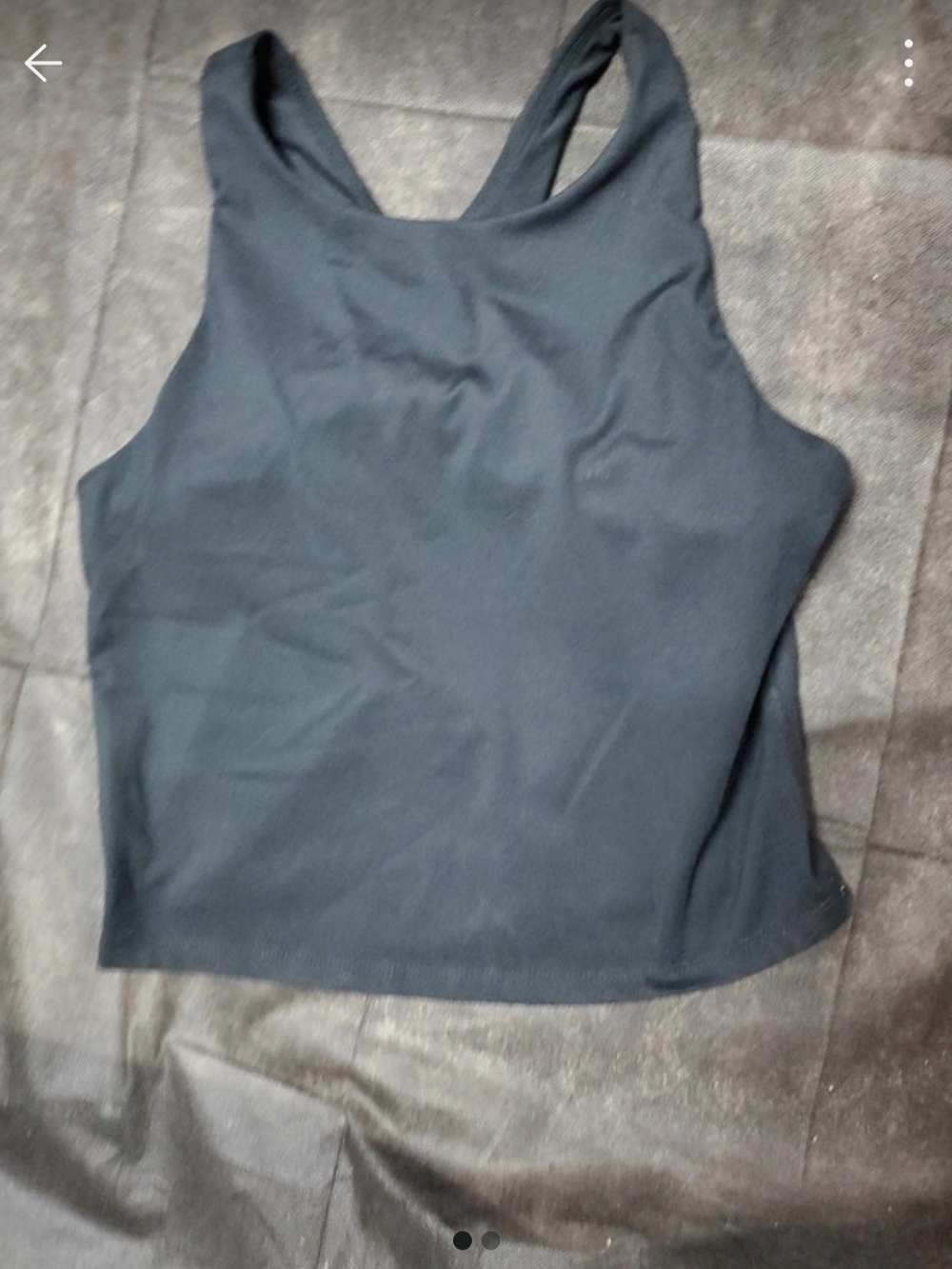 Jockey Black High-Neck Racerback Cropped Tank